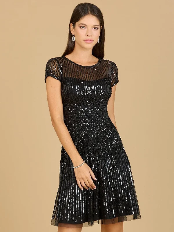 Bell-Sleeve DressLara Dresses 29180 Cap Sleeve Sequin Cocktail Dress