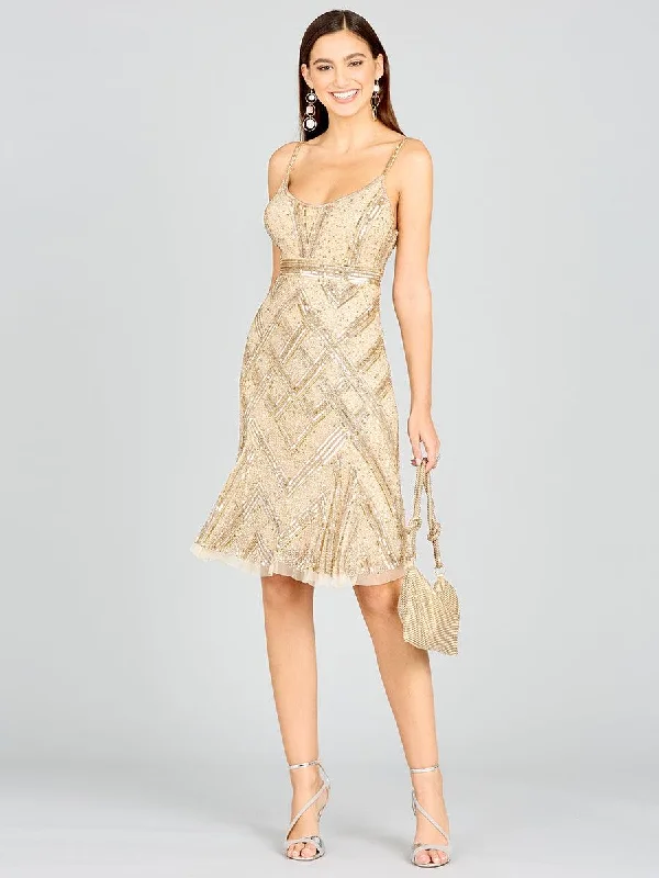 Crepe DressLara Dresses 29218 Spaghetti Strap Sequin Cocktail Dress