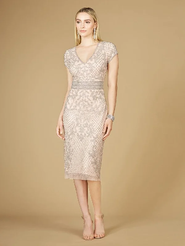 Leather DressLara Dresses 29225 Cap Sleeve Cocktail Dress
