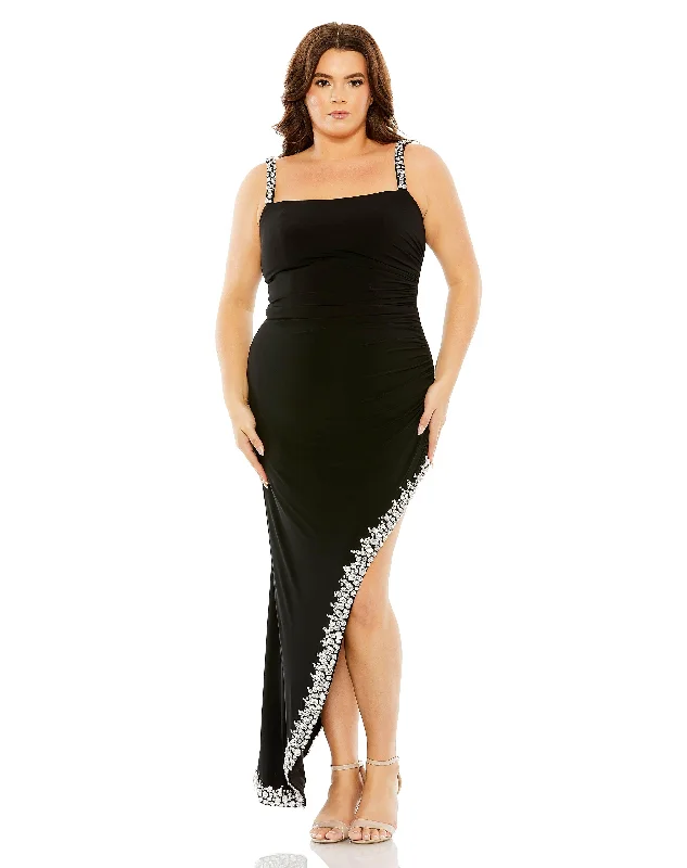 Shift DressMac Duggal 76994 Fabulouss Plus Size High Low Dress