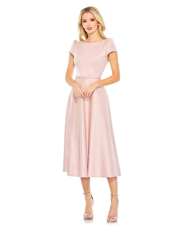 Statement DressMac Duggal 26663 Cap Sleeve Tea Length Dress