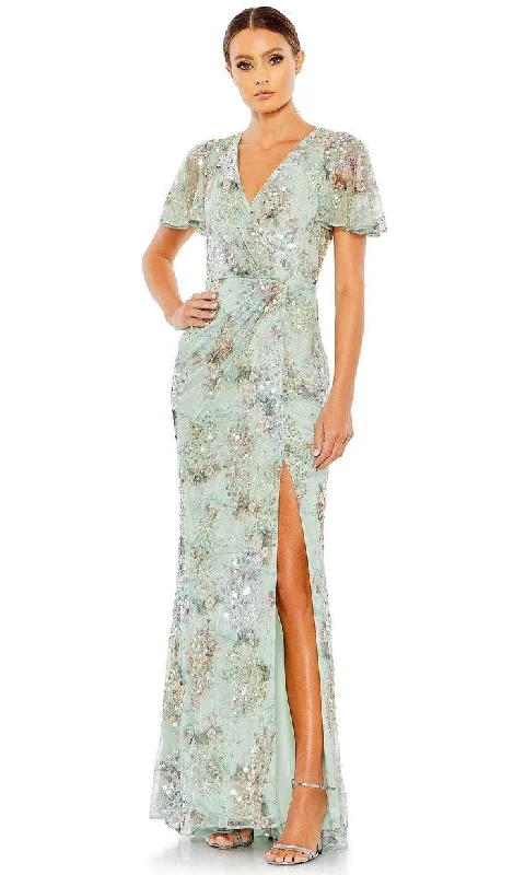 Tea-Length DressMac Duggal 93749 Formal Short Sleeve Dress