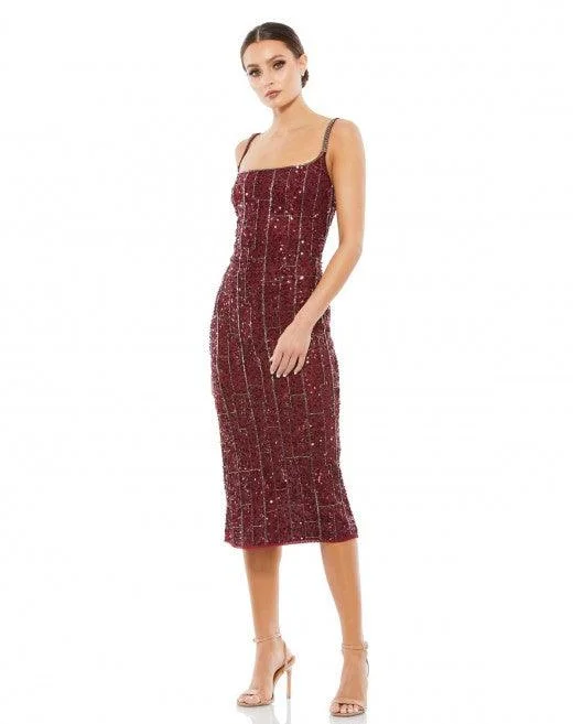 women's sheath dressesMac Duggal 10770 Short Cocktail Beaded Sheath Dress