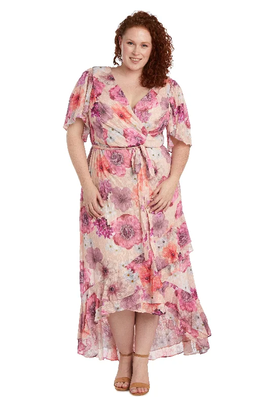 Sheath DressNightway High Low Floral Plus Size Dress 22138W