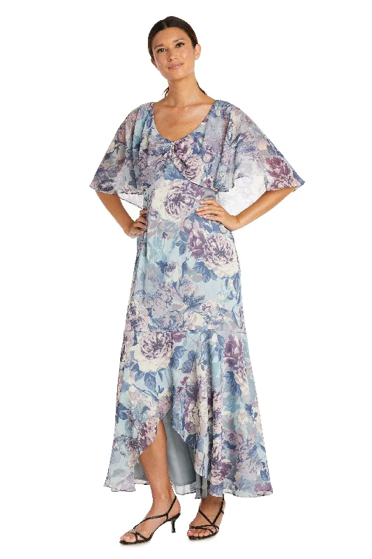 women's trendy dressesR&M Richards 7950 High Low Floral Chiffon Dress