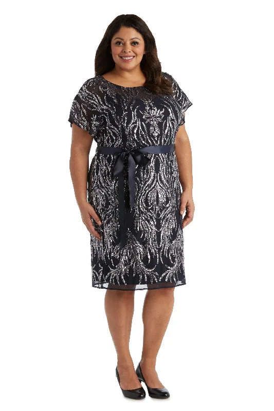 Zip-Up DressR&M Richards 5451W Plus Size Short Dress