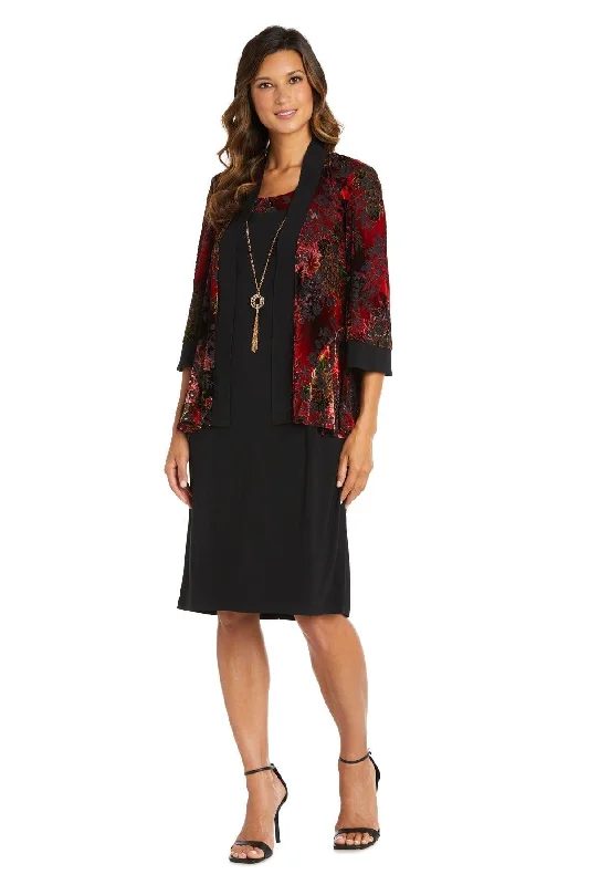 Empire DressR&M Richards 7679 Short Piece Velvet Jacket Dress
